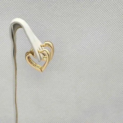 Brand New  Brazilian 18k Gold Filled Heart Earrings