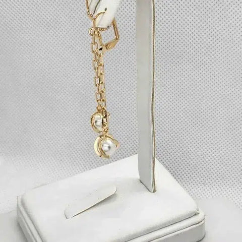 Brand New  Brazilian 18k Gold Filled Pearl Dangle Earrings