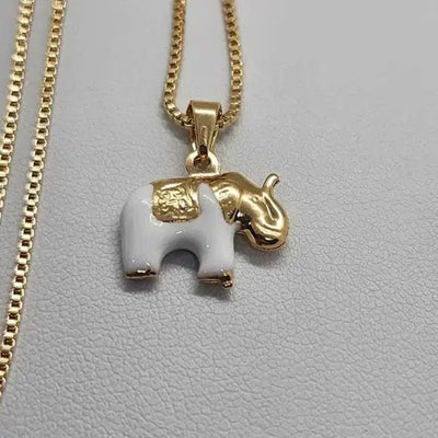 Brand New Brazilian 18k Gold Filled White Elephant Necklace