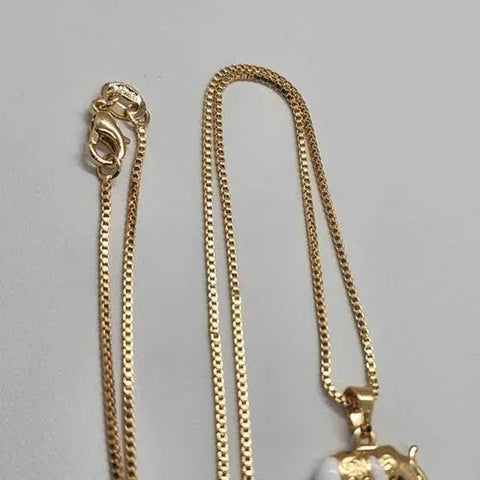 Brand New Brazilian 18k Gold Filled White Elephant Necklace