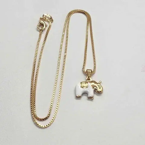 Brand New Brazilian 18k Gold Filled White Elephant Necklace