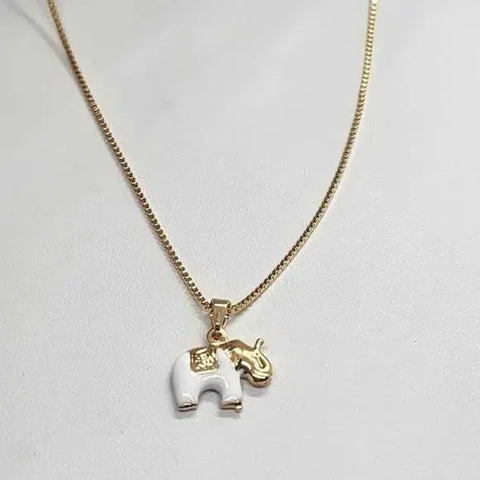 Brand New Brazilian 18k Gold Filled White Elephant Necklace