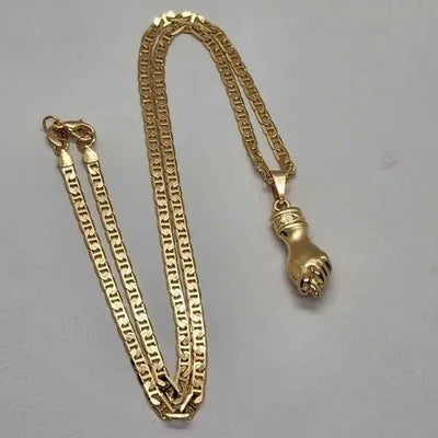 Brand New  Brazilian 18k Gold Filled Figa Hand Necklace