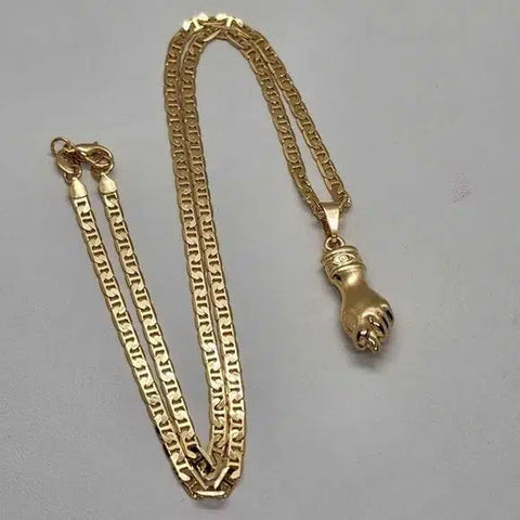 Brand New  Brazilian 18k Gold Filled Figa Hand Necklace