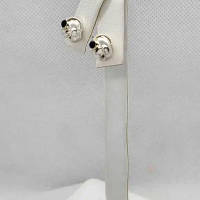 Brand New Sterling Silver 925 Love knot with black gem in the middle Earrings