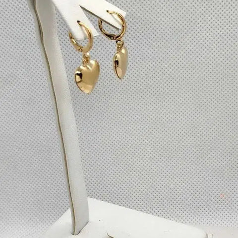 Brand New  Brazilian 18k Gold Filled Heart Earrings