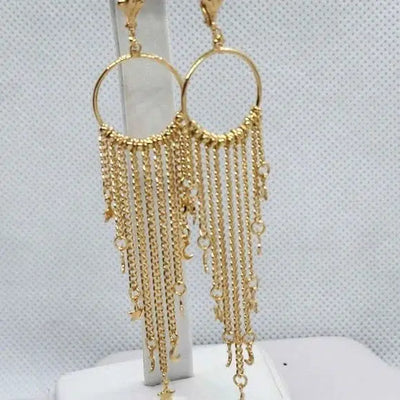 brand New Brazilian 18k Gold Filled Moon & Stars Earrings