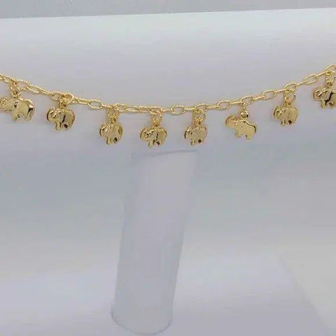 Brand New Brazilian 18k Gold Filled Elephants Anklet