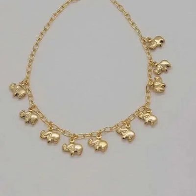 Brand New Brazilian 18k Gold Filled Elephants Anklet