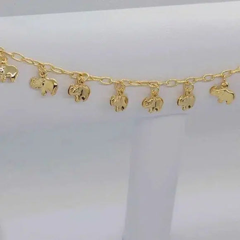 Brand New Brazilian 18k Gold Filled Elephants Anklet