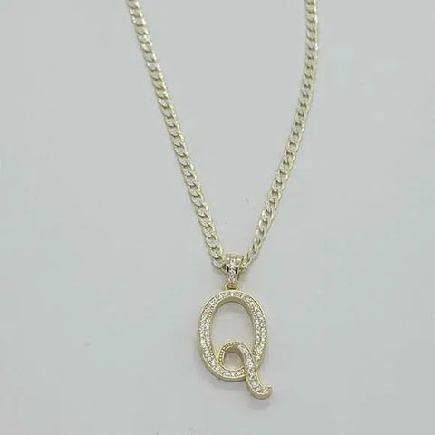 Brand New Sterling Silver 925 Letter Q Necklace