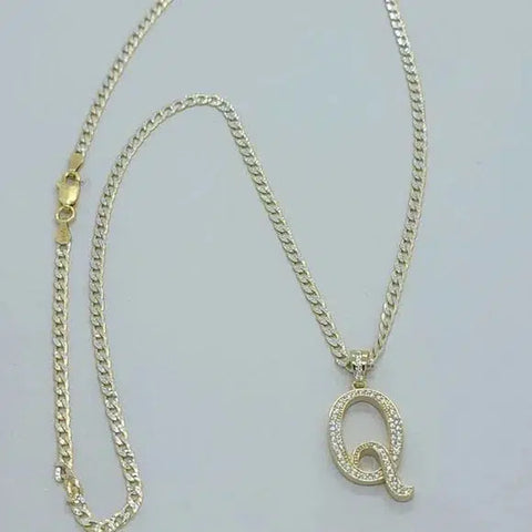 Brand New Sterling Silver 925 Letter Q Necklace