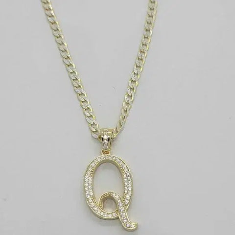 Brand New Sterling Silver 925 Letter Q Necklace