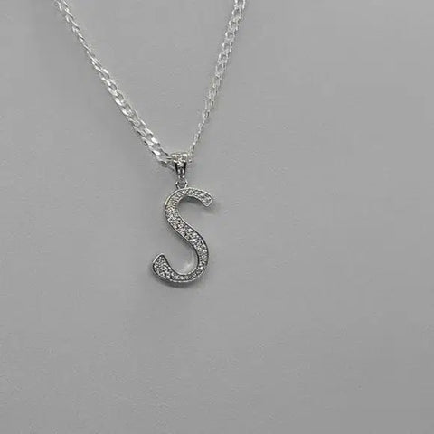 Brand New Sterling Silver 925 Letter S Necklace