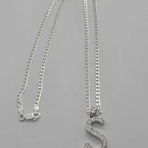 Brand New Sterling Silver 925 Letter S Necklace