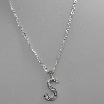 Brand New Sterling Silver 925 Letter S Necklace