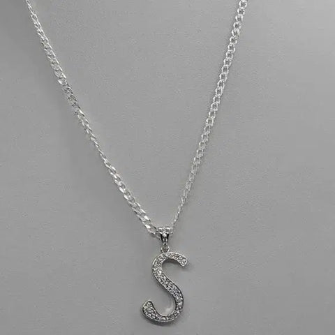 Brand New Sterling Silver 925 Letter S Necklace