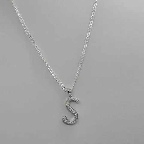 Brand New Sterling Silver 925 Letter S Necklace