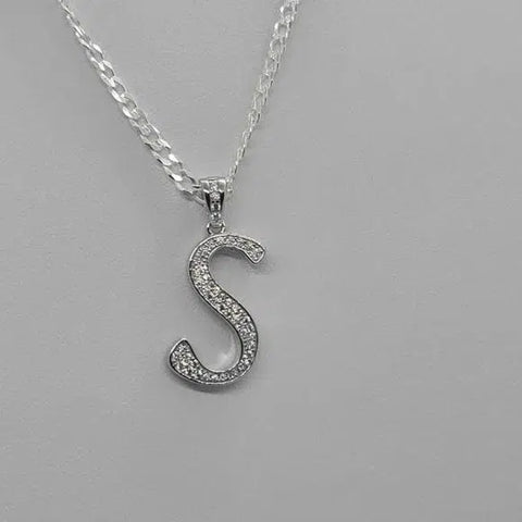 Brand New Sterling Silver 925 Letter S Necklace