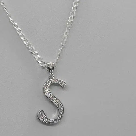 Brand New Sterling Silver 925 Letter S Necklace