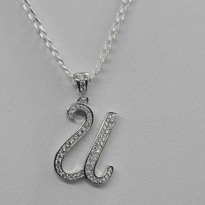 Brand New Sterling Silver 925 Letter U Necklace