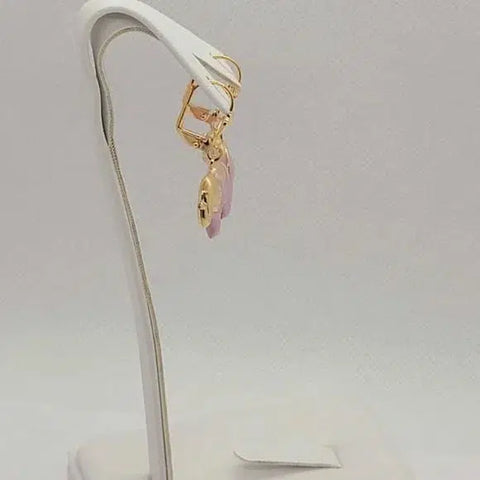 Brand New Brazilian 18k Gold Filled Light Purple Elephant Earrings