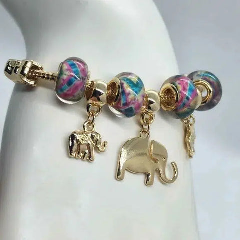 Brand New Brazilian 18k Gold Filled Multi Elephants Bracelet