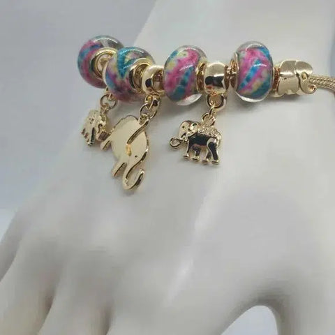 Brand New Brazilian 18k Gold Filled Multi Elephants Bracelet