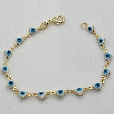 Brand New Brazilian 18k Gold Filled Heart Evil Eye Bracelet