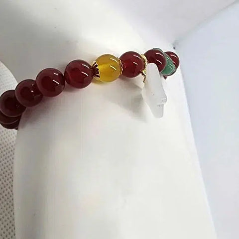 Brand New  Multi Color Agate With Butterfly Shape Bracelet