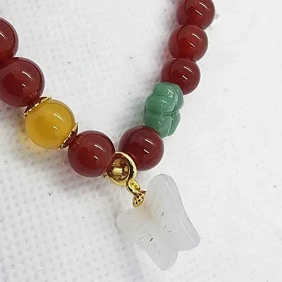 Brand New  Multi Color Agate With Butterfly Shape Bracelet