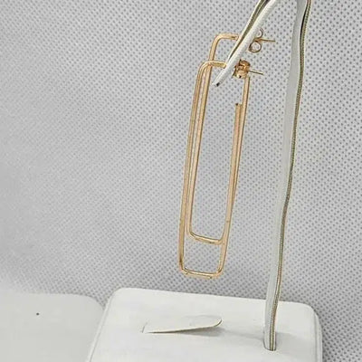 Brand New  Brazilian 18k Gold Filled Rectangle Earrings