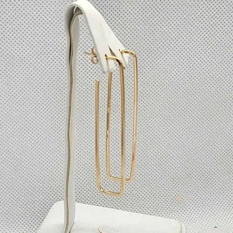 Brand New  Brazilian 18k Gold Filled Rectangle Earrings