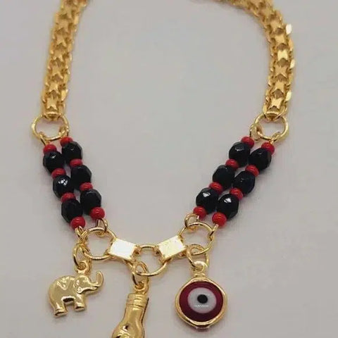 Brand New Brazilian 18k Gold Filled Red Evil Eye & Elephant Azabache Bracelet