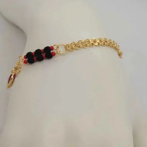 Brand New Brazilian 18k Gold Filled Red Evil Eye & Elephant Azabache Bracelet