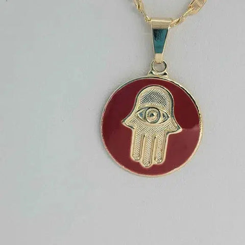 Brand New  Brazilian 18k Gold Filled Hamsa with Red Necklace