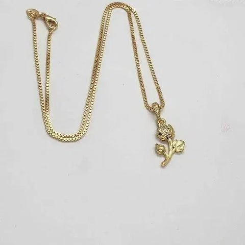 Brand New  Brazilian 18k Gold Filled Rose Necklace