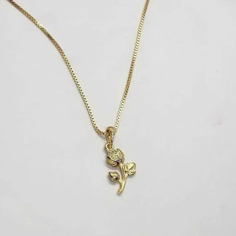 Brand New  Brazilian 18k Gold Filled Rose Necklace