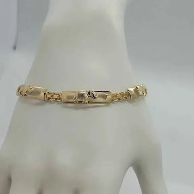 Brand New Brazilian 18k Gold Filled Elephants Bracelet