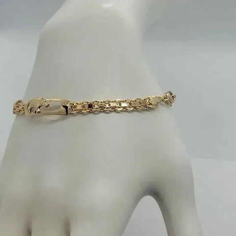 Brand New Brazilian 18k Gold Filled Elephants Bracelet