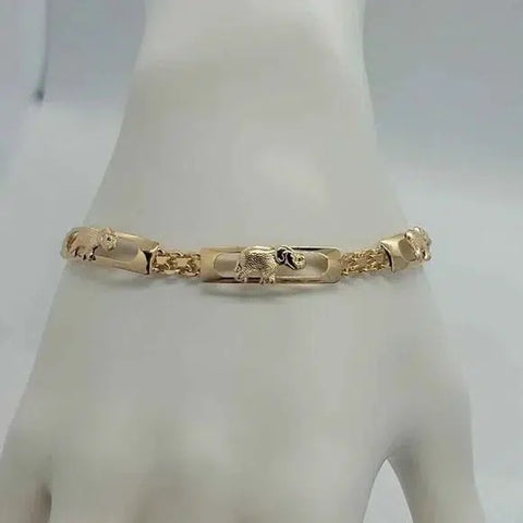 Brand New Brazilian 18k Gold Filled Elephants Bracelet