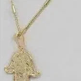 Brand New Brazilian 18k Gold Filled Hamsa with blue evil eye Necklace