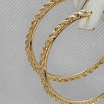 Brand New  Brazilian 18k Gold Filled Twist Design Hoops Earrings