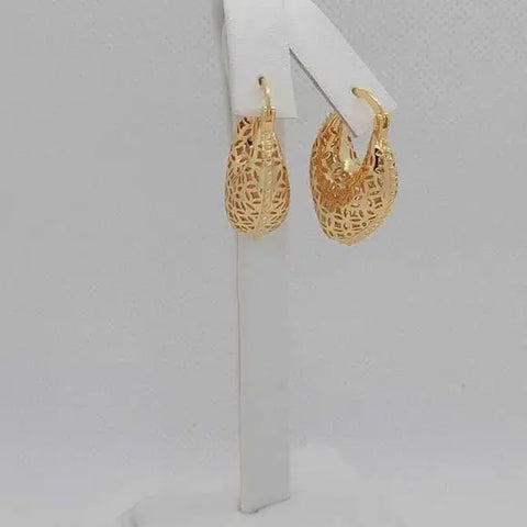 Brand New Brazilian 18k Gold Filled Earrings with V Designs