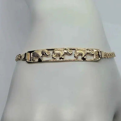 Brand New Brazilian 18k Gold filled 3 Elephants Bracelet