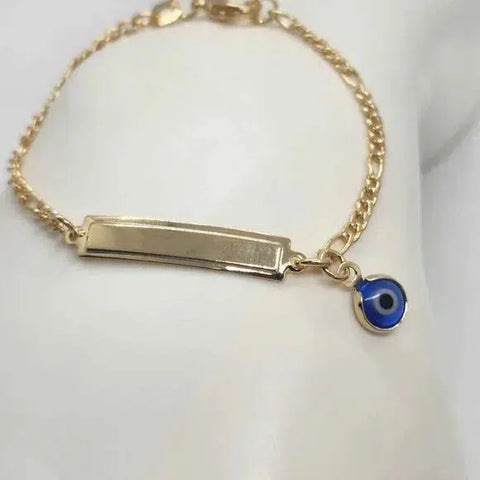 Brand New Brazilian 18k Gold Filled Blue Evil Eye Bracelet