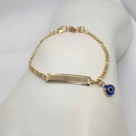 Brand New Brazilian 18k Gold Filled Blue Evil Eye Bracelet