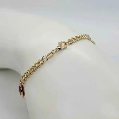 Brand New Brazilian 18k Gold Filled Red Evil Eye Bracelet