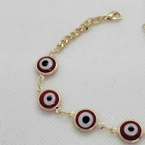 Brand New Brazilian 18k Gold Filled Red Evil Eye Bracelet