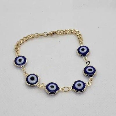 Brand New Brazilian 18k Gold Filled Blue Evil Eye Bracelet